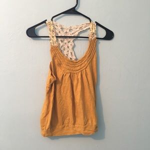 Yellow Lace-Back Tank